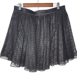 Y2K Bongo Black‎ Lace Skater Skirt Size XL